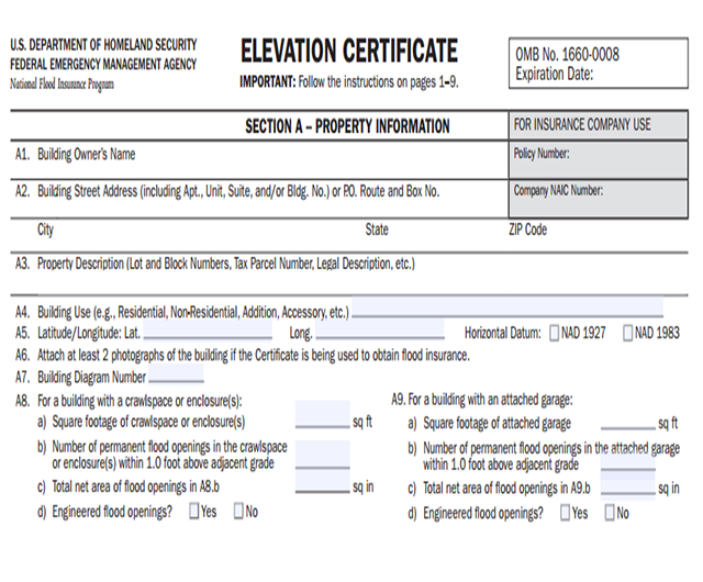 Fema Elevation Certificate Diagrams